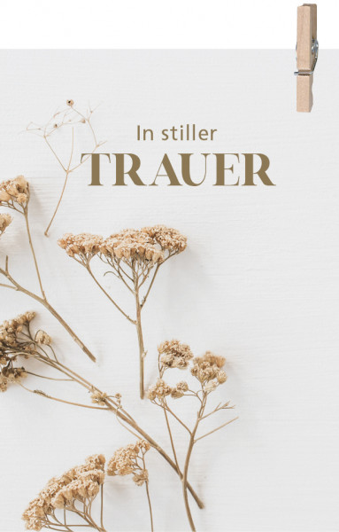 Trauerkarte MINI &quot;pampas&quot;-&quot;In stiller Trauer&quot;