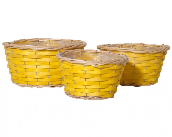 Holz-Spankorb, rund, 3er Set