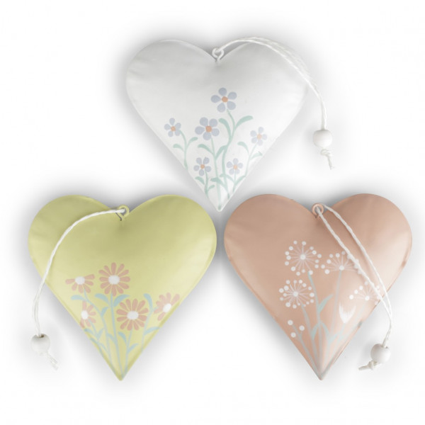 Metall-Herz mit Print am Hänger 3fach