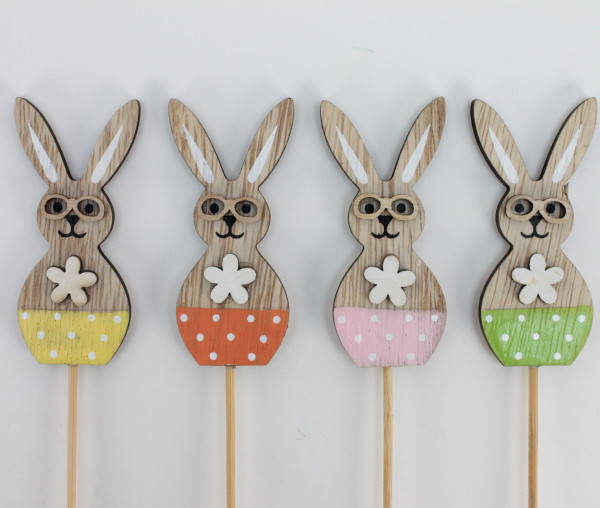 Holz-Hasen Stecker "Bondi" 4f sort.