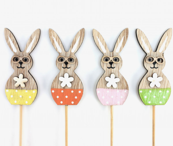 Holz-Hasen Stecker "Bondi" 4f sort.