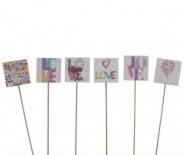 Holz-Dekostecker "Love" 6fach