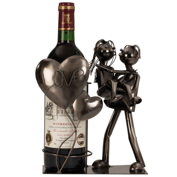 Metall-Weinflaschenhalter "Love"