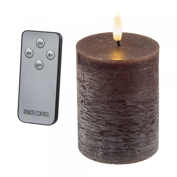 LED-Rustikkerze mit Remote und Timer
