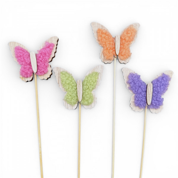 Woll-Holz Schmetterling Stecker "Dolly"