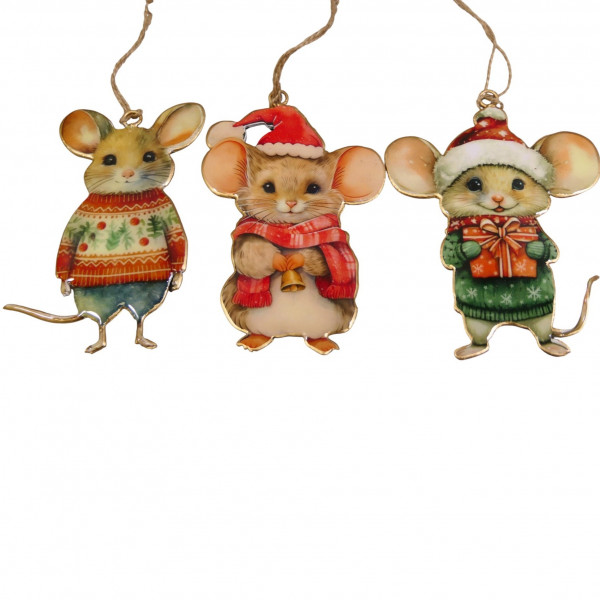 Metall-Mäuse zum Hängen 3f sort.