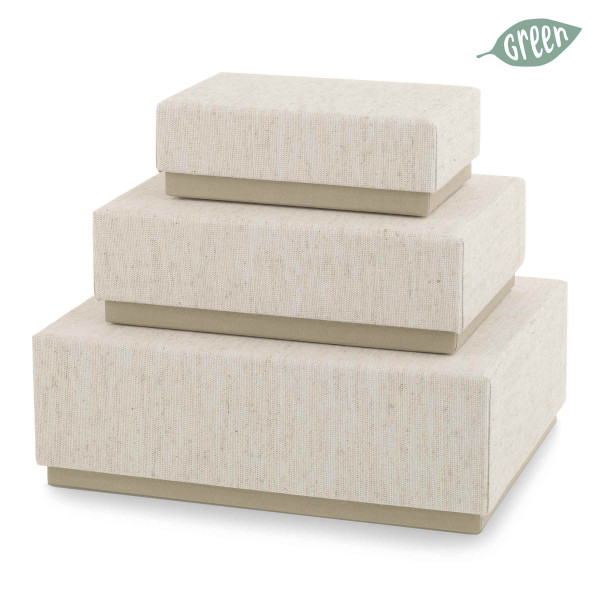 Box "Linne" Leinen auf Karton 3er-Set