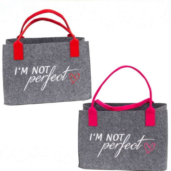 Filz-Tasche mit Stick "I´m not perfect"