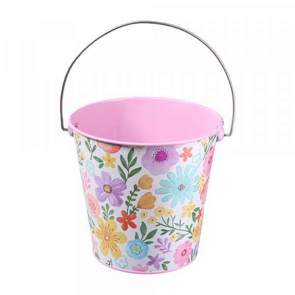 Vorbestellung: (223B) Metall Eimer "Flower-Mix" -D15cm