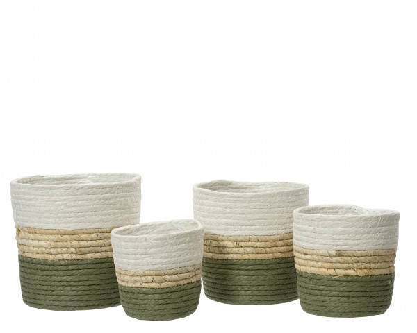 Papierseil-Topf mit Folie Set/4