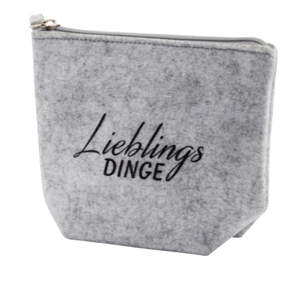 Filz-Tasche "Lieblingsdinge" mit Reißverschluss
