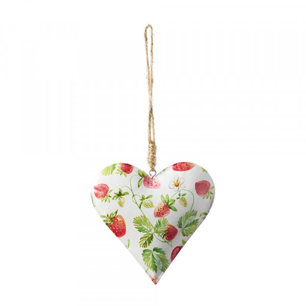 Metall Herzhänger Erdbeere