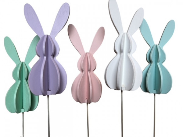 Holz-Hasen-Stecker modern 5f sort.