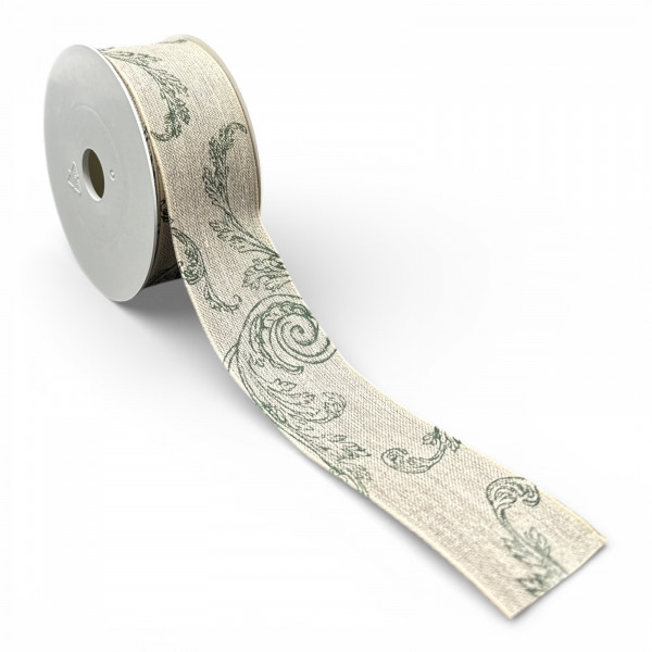 Leinen-Druckband Farn