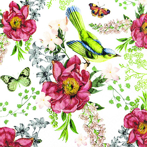 20 Servietten "Bird and Roses"