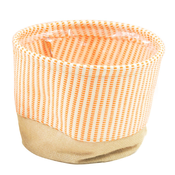 Leinenübertopf mit Folie