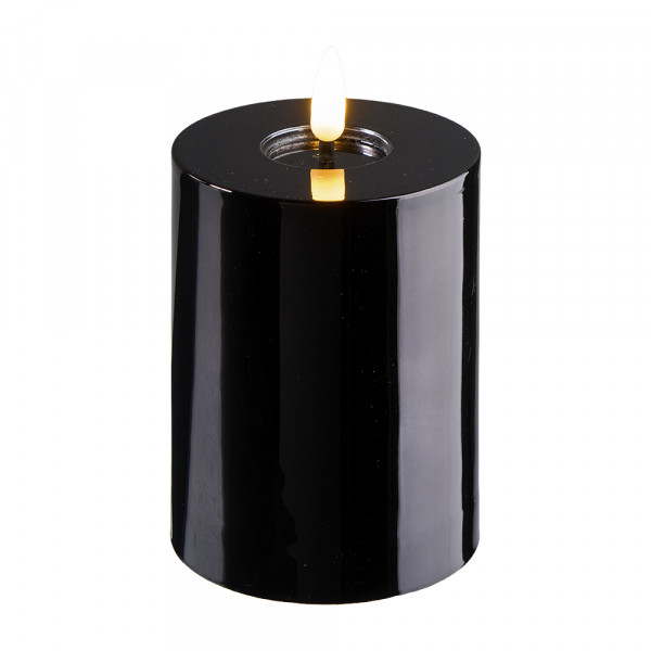 Vorbestellung: (309) LED Stumpenkerze,Poly,3D Flamme,m/T,2xAA,outdoor