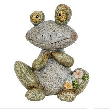 Steinfrosch mit Blumen