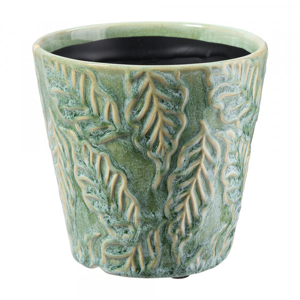 Vorbestellung: (024) Keramiktopf "Blatt" -D13cm