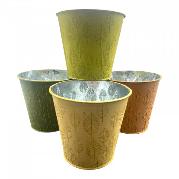 Metalltopf &quot;Herbstblatt&quot; 4 Farben sort.