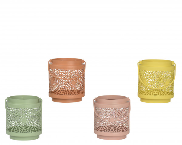 Metall-Laterne 4f sort.