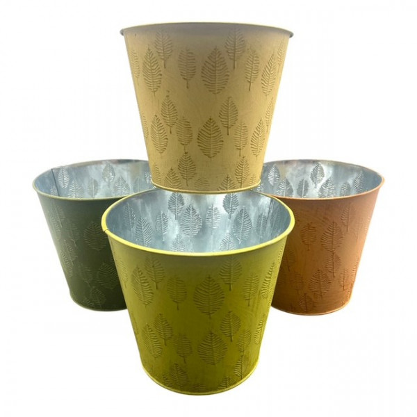 Metalltopf &quot;Herbstblatt&quot; 4 Farben sort.