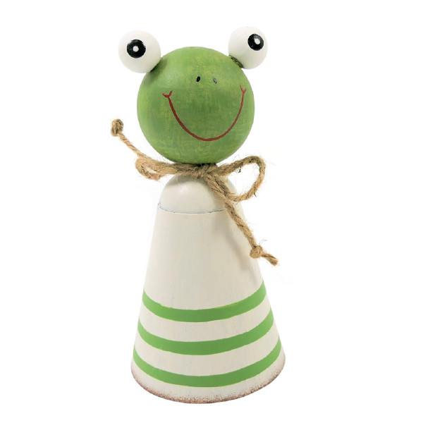 Metall-Frosch mit Juteschleife