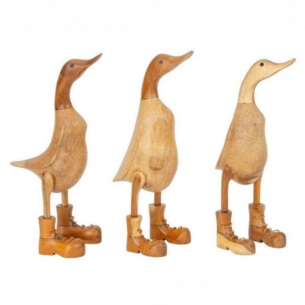 Holz-Enten mit Schuhen