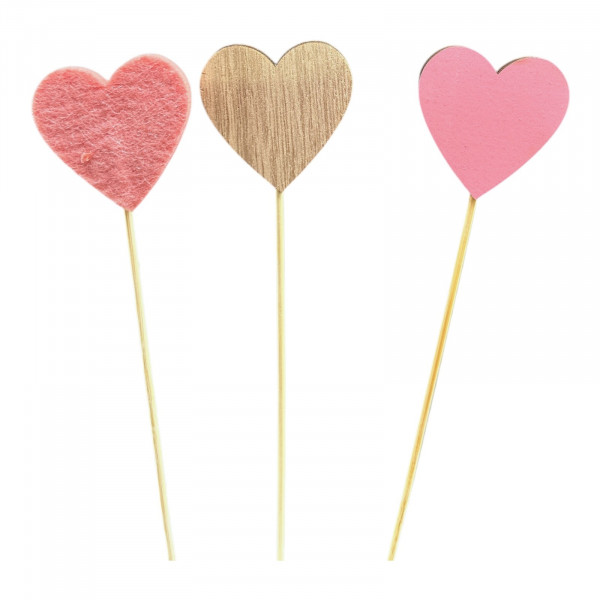 Holz-Herz Almera Stecker 3f sort.