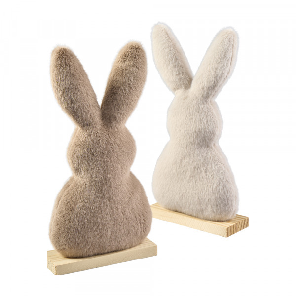 Poly Hase auf Holzstand 2f sort.