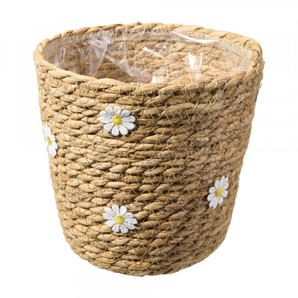 Seegras Korb mit Blümchen