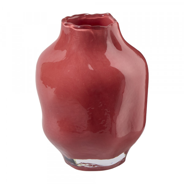 (554) Vase Glas bauchig