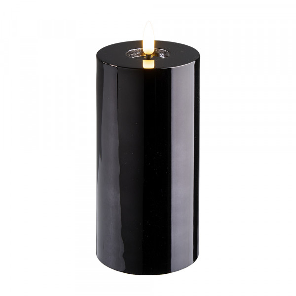Vorbestellung: (307) LED Stumpenkerze,Poly,3D Flamme,m/T,2xAA,outdoor