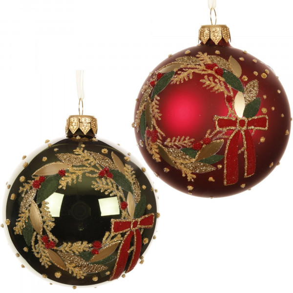(ab 15.9. erhältlich) Glaskugel "Christmas Tale" 2f sort.