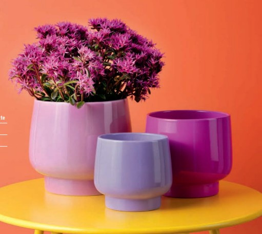 Keramik-Orchideentopf mit Fuß