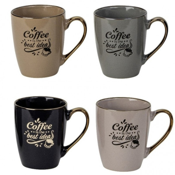 Keramik-Tasse "Coffee" 4f sort.