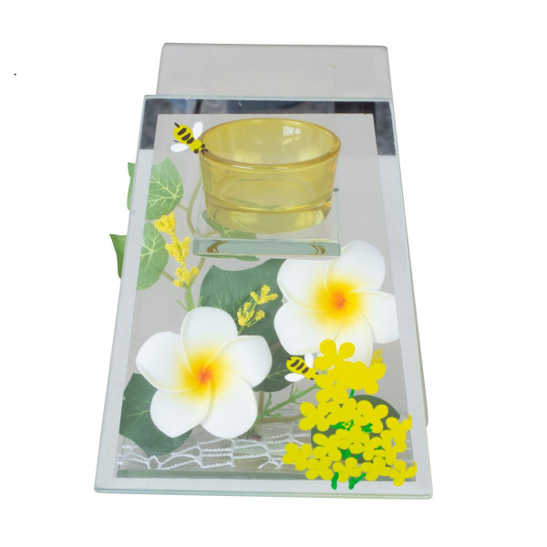 Glasdeko m Blumendeko ge/w+Teelichthalter