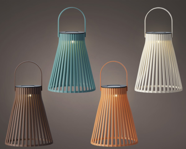 Plastik-Laterne Solar Outdoor 4f sort.