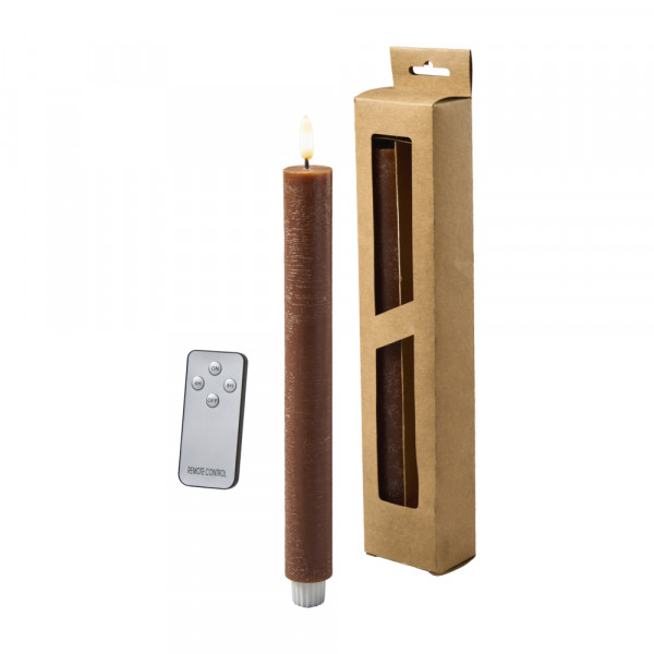 LED-Stab Rustikkerze mit Remote und Timer