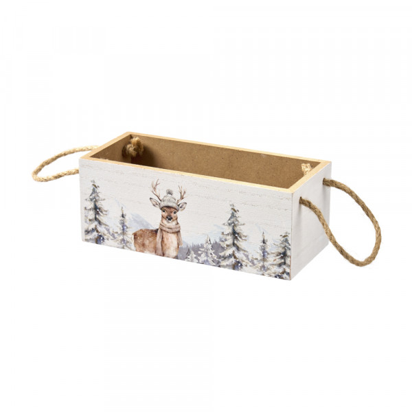 Deko-Holzbox "Winterhirsch"