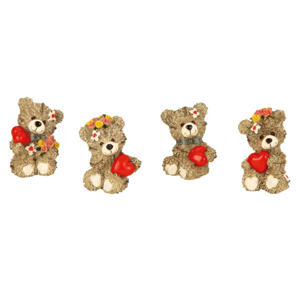 Keramik Bär m. Herz 4f.sort