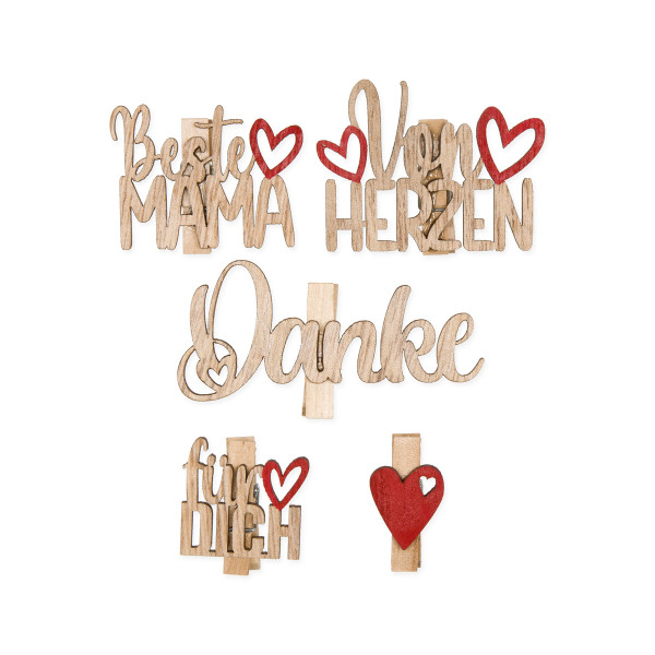 Deko-Holzklammern "Muttertag"