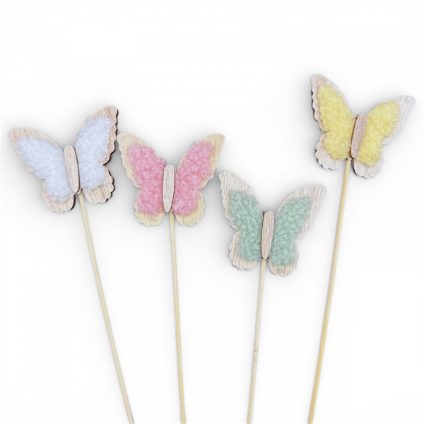 Woll-Holz Schmetterling Stecker "Dolly"