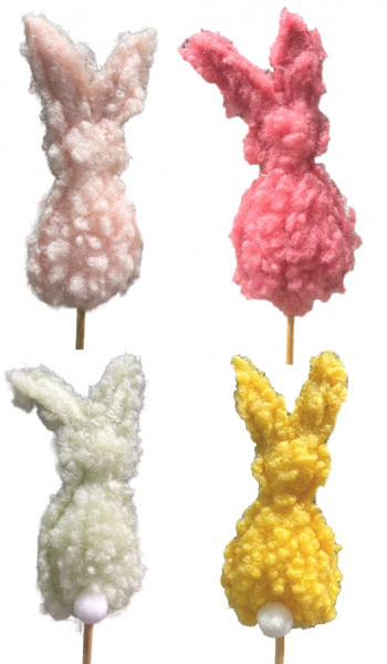 Stoff-Hasen Stecker 4f sort.