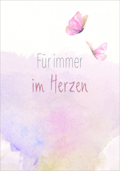 Trauerkarte MINI "MD"-"Für immer im Herzen"