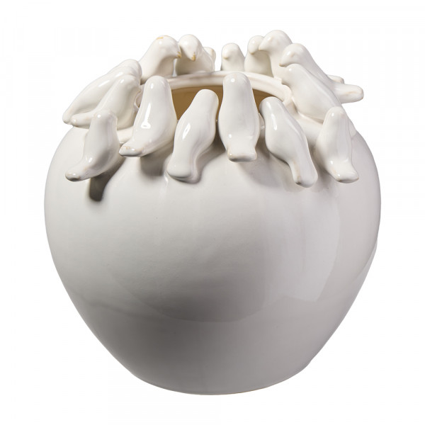 Vorbestellung: (300) Keramikvase "Vogelrand" -H24cm