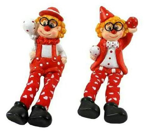 Keramik-Clown m Beinen 2f sort