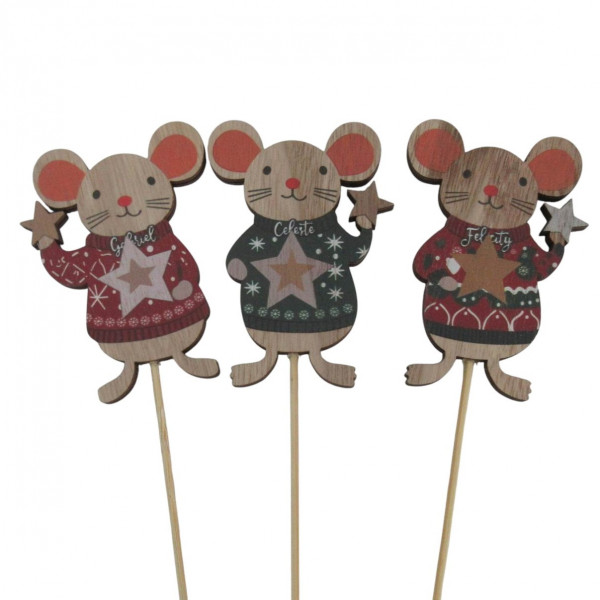 Holz-Maus am Pick 3f sort.