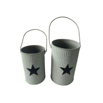 Metall-Stern Laterne mit Glas