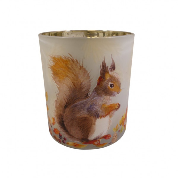 Glas-Teelicht Eichhörnchen